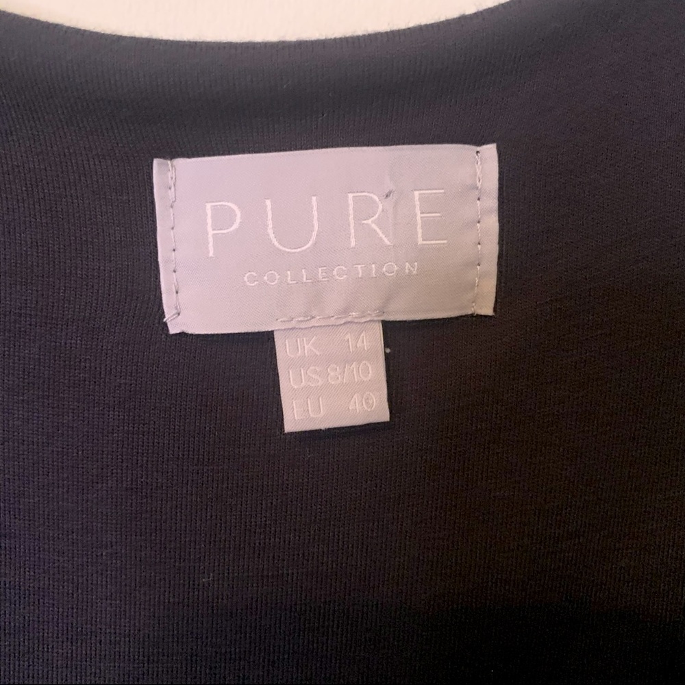 PURE COLLECTION Black Jersey Faux Wrap Midi Dress - Picture 6 of 16
